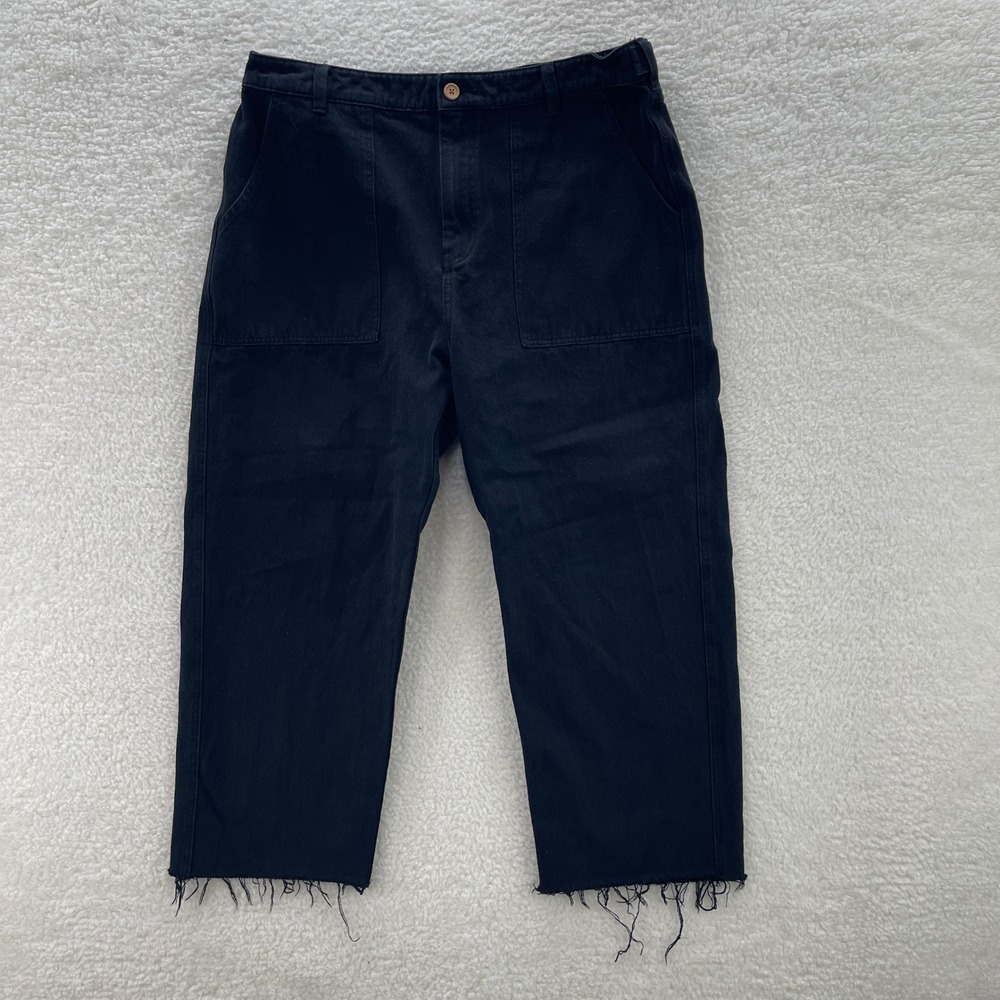 Deus Ex Machina Tahoe Pants Mens 38 Black Cotton Twill Canvas Workwear Biker